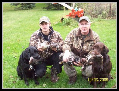 Chase with his first duck