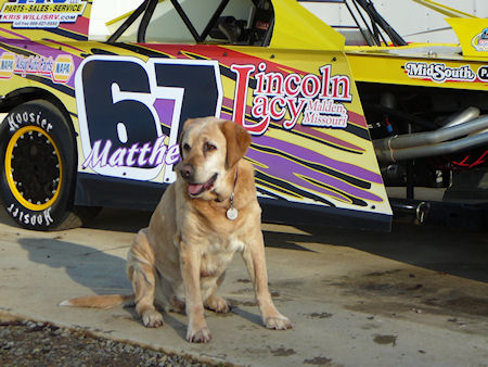 lab next to race car